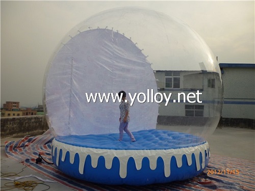 clear snow globe with air mat
