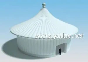 Baltoji pripučiama pagodos palapinė vakarėliui